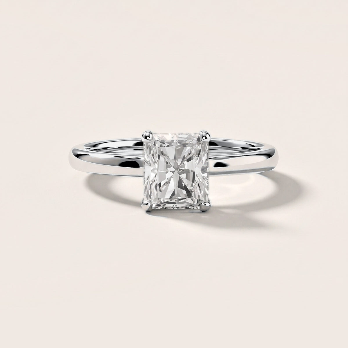 Charlotte Charm Solitaire Radiant Diamond Engagement Ring in Silver [studio-metal-20261024]