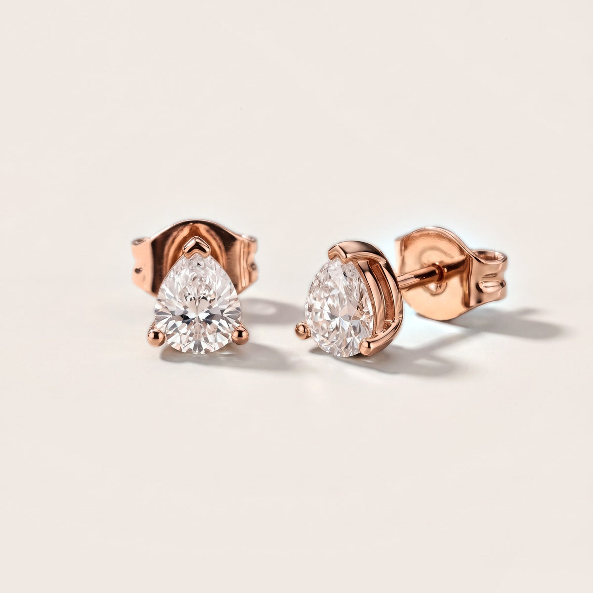 Crystal Drop Pear Diamond Earrings in Rose Gold [studio-metal-20261024]