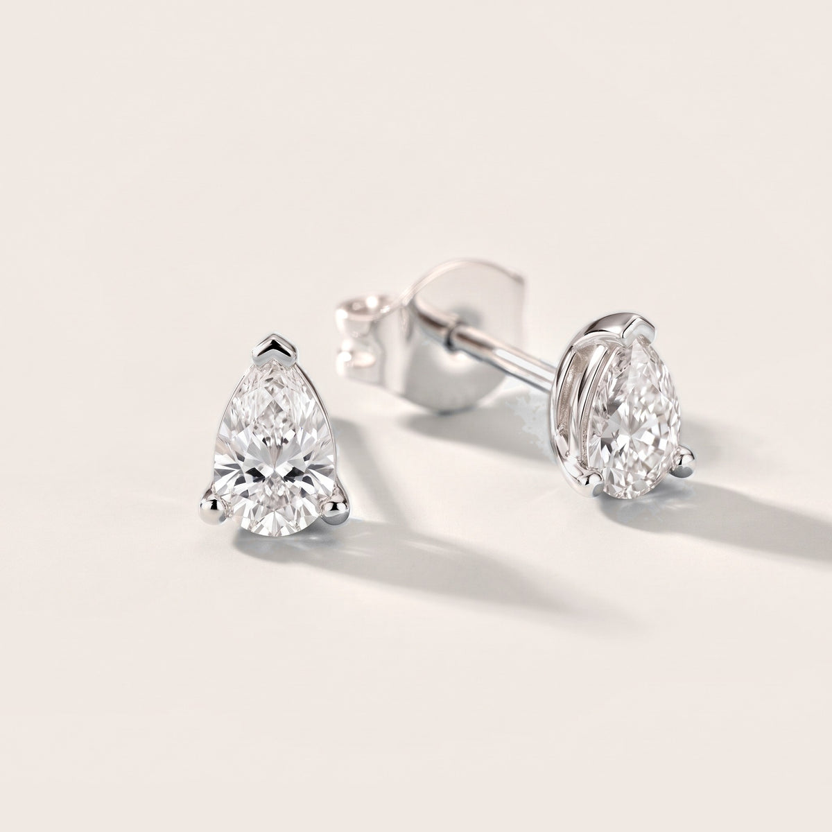 Grace Three-Prong Pear Diamond Earrings in Platinum [studio-metal-20261024]