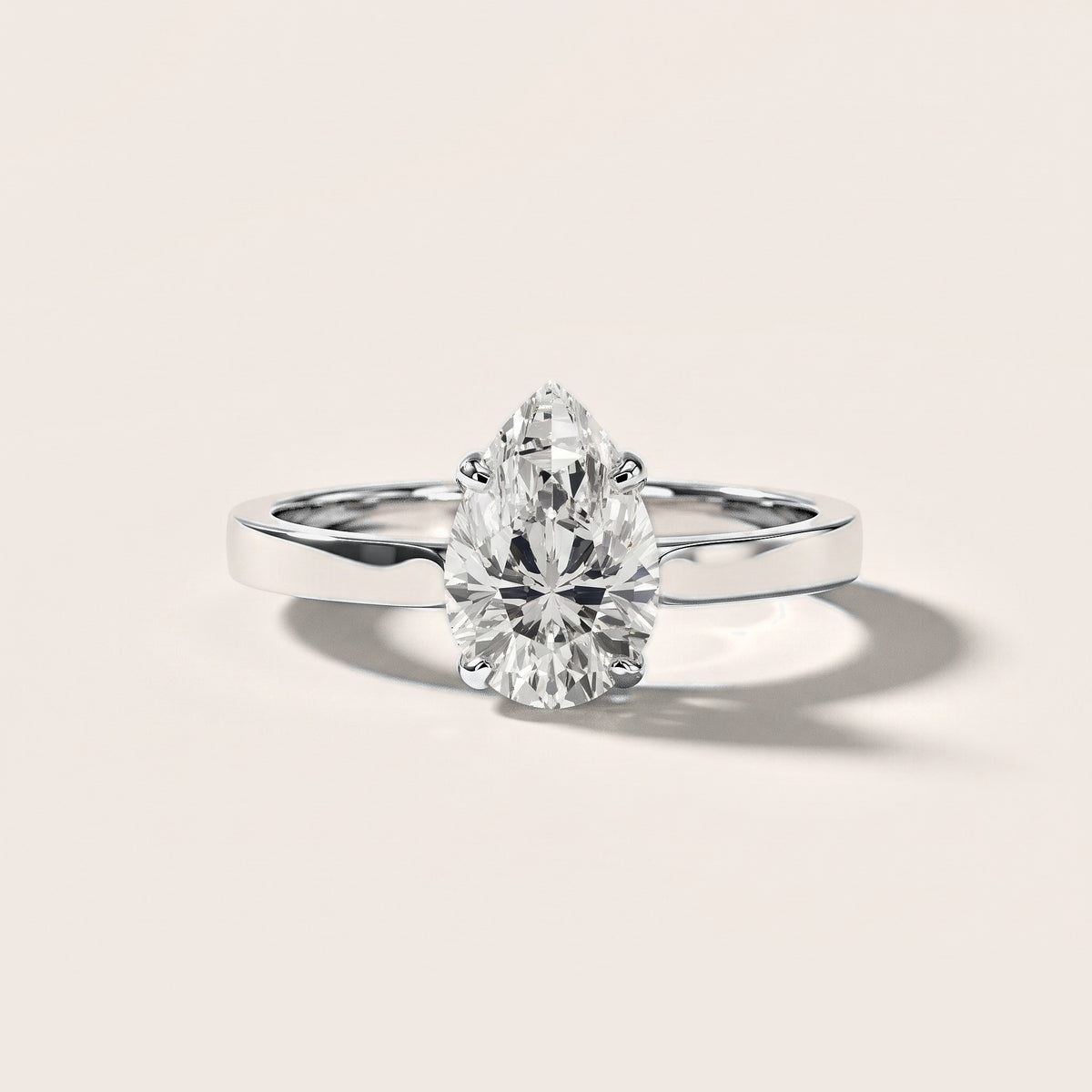 Isabella Bloom Solitaire Pear Diamond Engagement Ring in White Gold [studio-metal-20261024]