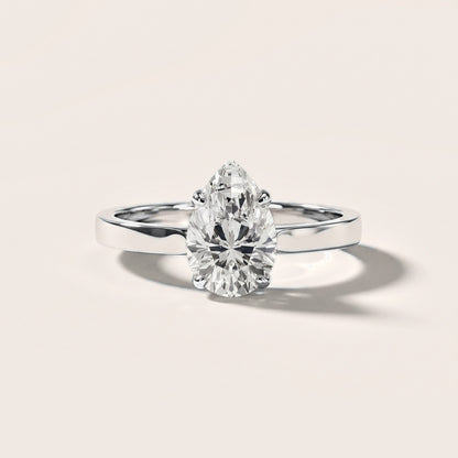 Isabella Bloom Solitaire Pear Diamond Engagement Ring in White Gold [studio-metal-20261024]