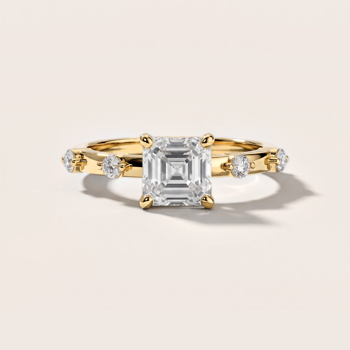 Elena Radiance Solitaire Asscher Diamond Engagement Ring in Yellow Gold [studio-metal-20261024]