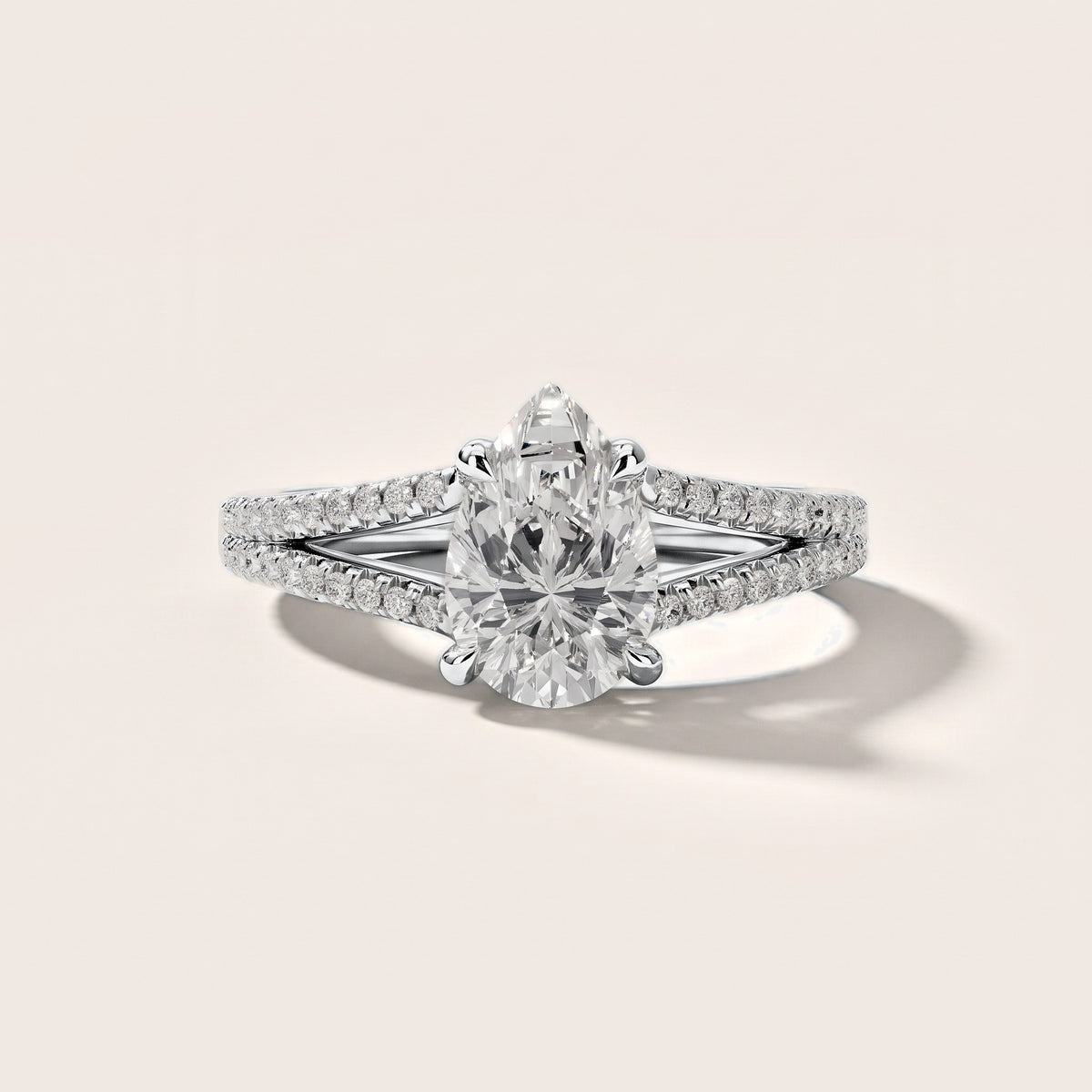 Eternal Embrace Solitaire Pear Diamond Engagement Ring in White Gold [studio-metal-20261024]