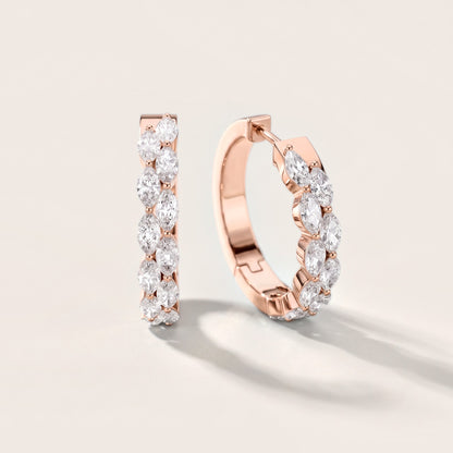Enchanted Flora Marquise Diamond Hoop Earrings in Rose Gold [studio-metal-20261024]