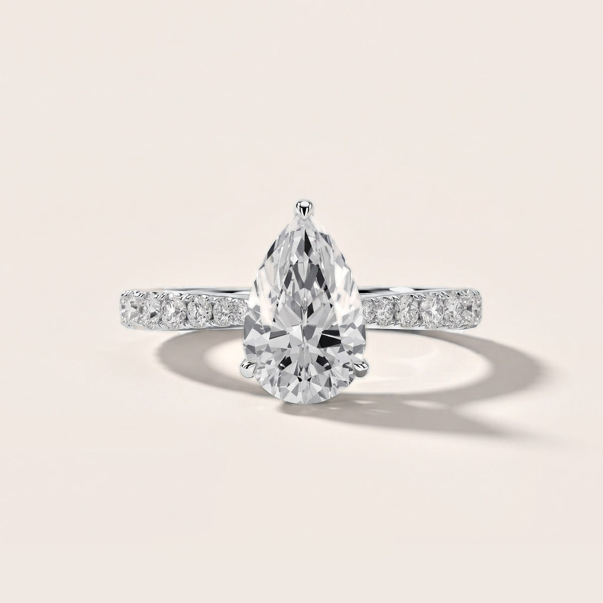 Gia Hidden Halo Pavé Pear Diamond Engagement Ring in Silver [studio-metal-20261024]