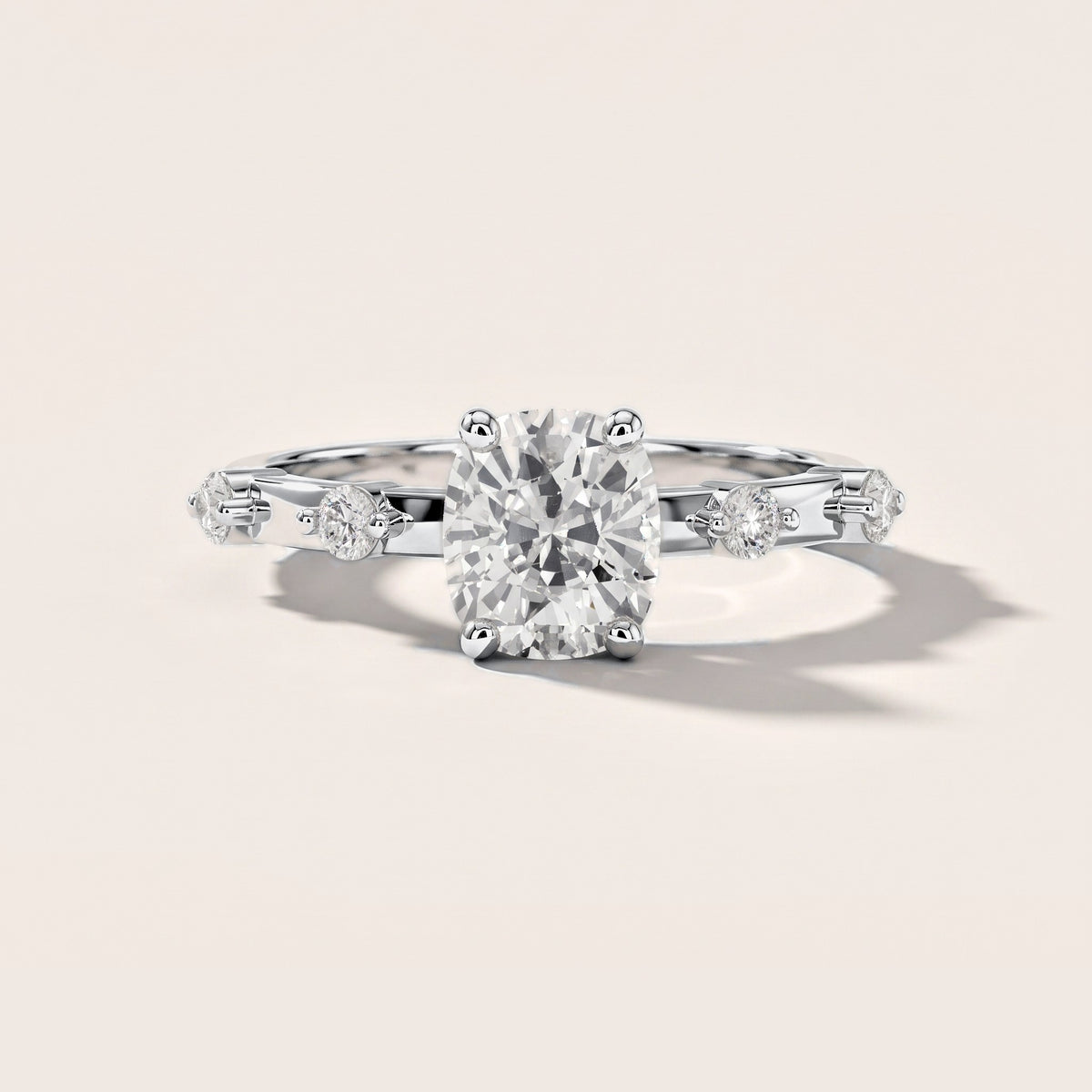 Elena Radiance Solitaire Cushion Diamond Engagement Ring in White Gold [studio-metal-20261024]