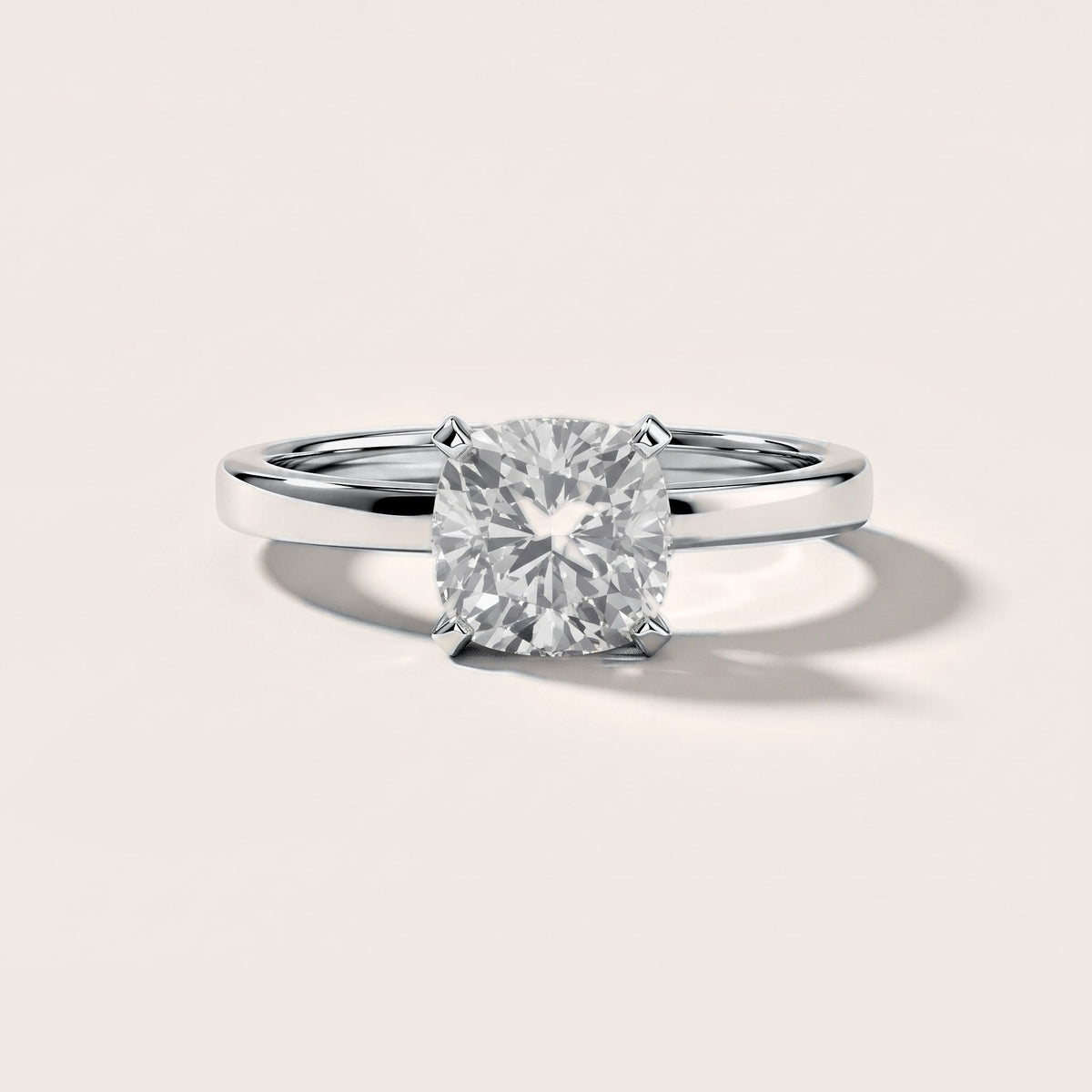 Liana Solitaire Claw Prong Cushion Diamond Engagement Ring in Silver [studio-metal-20261024]