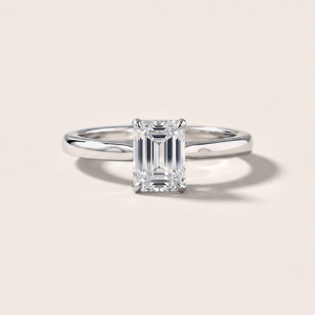 Serena Blossom Solitaire Emerald Diamond Engagement Ring in Silver [studio-metal-20261024]