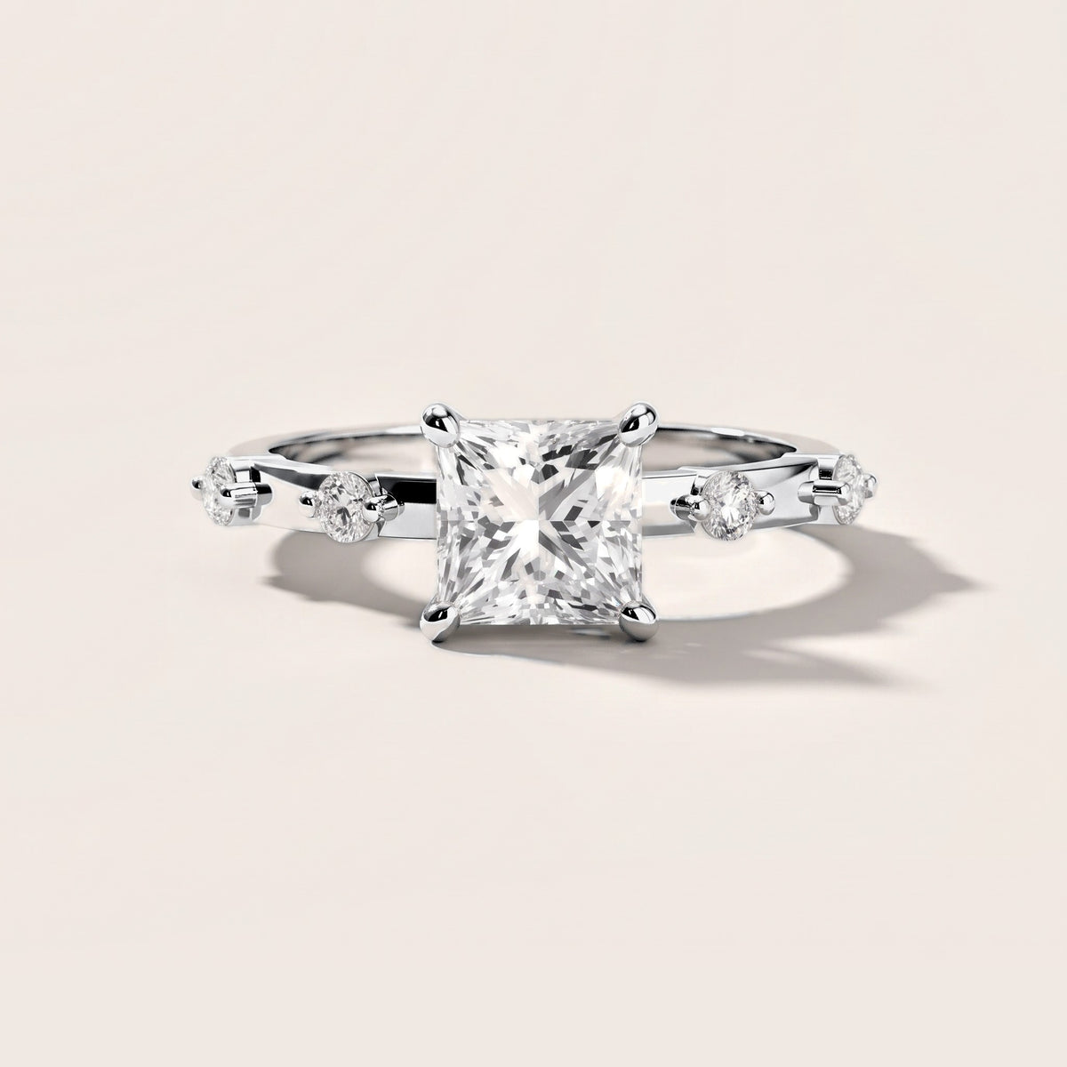Elena Radiance Princess Cut Diamond Engagement Ring in Silver [studio-metal-20261024]