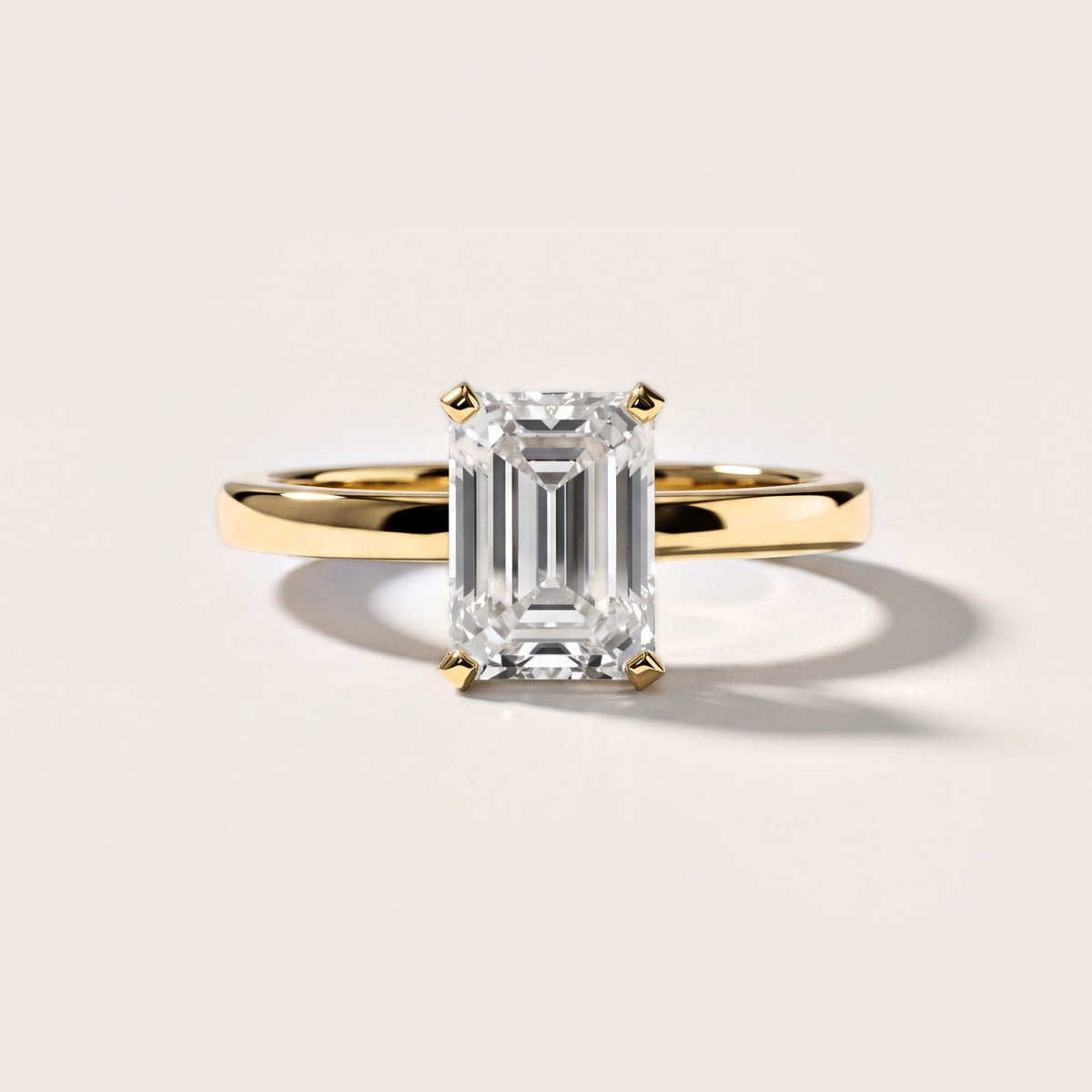 Liana Solitaire Claw Prong Emerald Diamond Engagement Ring in Yellow Gold [studio-metal-20261024]