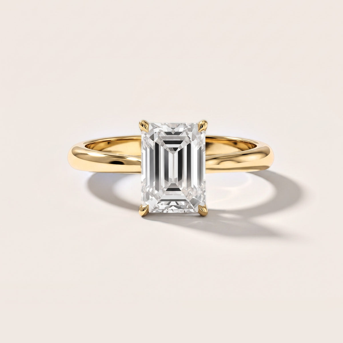Evie Solitaire Six-Prong Emerald Diamond Engagement Ring in Yellow Gold [studio-metal-20261024]