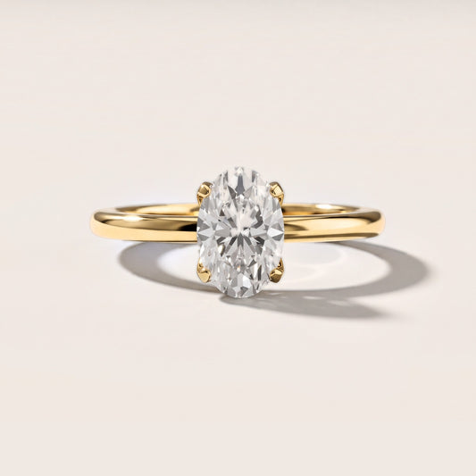Flora Guardian Solitaire Oval Diamond Engagement Ring in Yellow Gold [studio-post-I-trial]