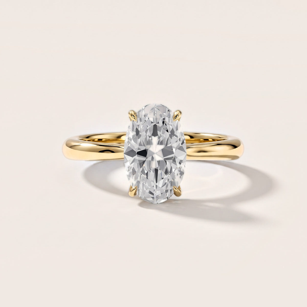 Evie Solitaire Six-Prong Oval Diamond Engagement Ring in Yellow Gold [studio-metal-20261024]