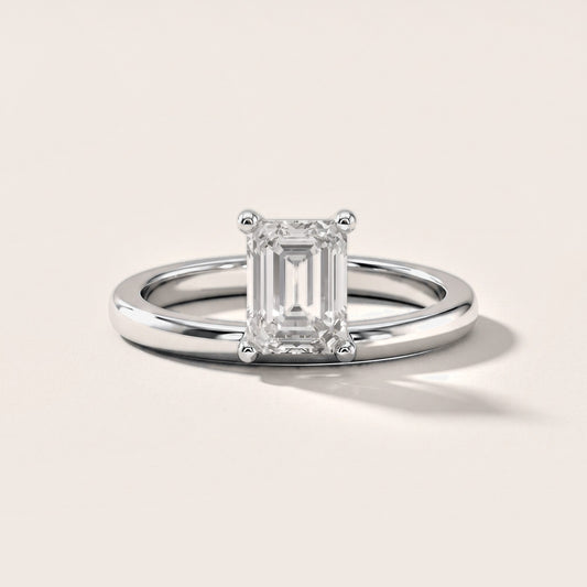Maisie Four Prong Solitaire Emerald Diamond Engagement Ring in White Gold [studio-metal-20261024]