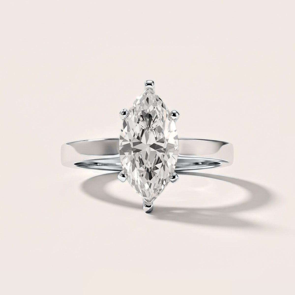 Delia Solitaire Marquise Diamond Engagement Ring in Silver [studio-metal-20261024]
