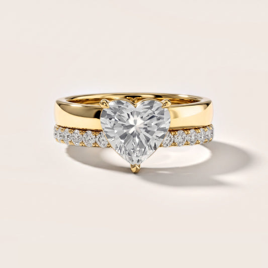 Josephine Split Shank Pavé Heart Diamond Engagement Ring in Yellow Gold [studio-metal-20261024]
