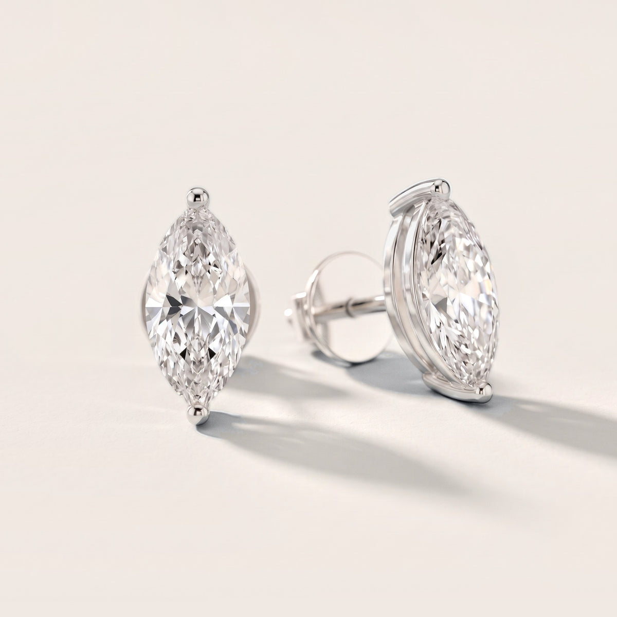 Almond Bloom Marquise Diamond Earrings in Silver [studio-metal-20261024]