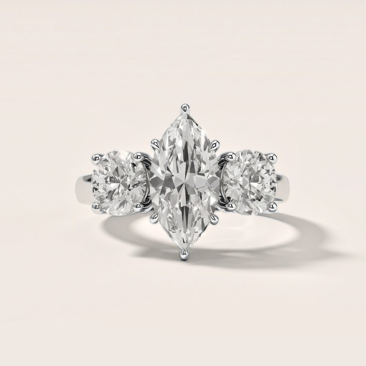 Esme Three-Stone Tapered Marquise Diamond Engagement Ring in Silver [studio-metal-20261024]