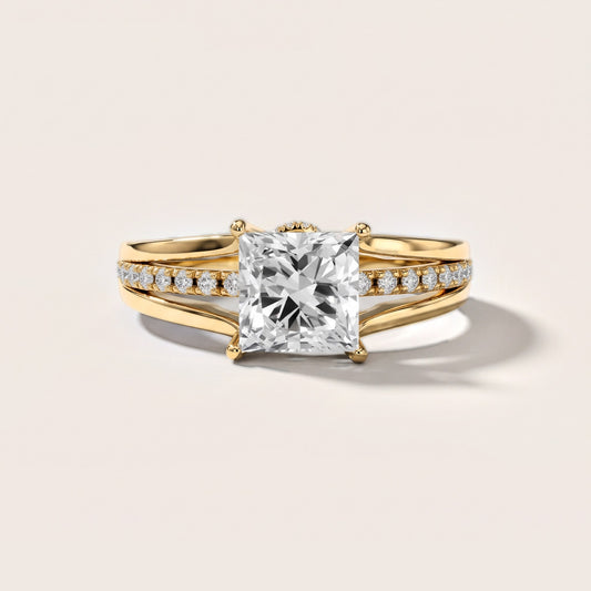 Serena Split Shank Pavé Princess Diamond Engagement Ring in Yellow Gold [studio-metal-20261024]