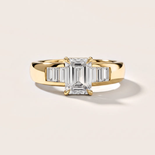 Elsie Channel Set Emerald Diamond Engagement Ring in Yellow Gold [studio-metal-20261024]