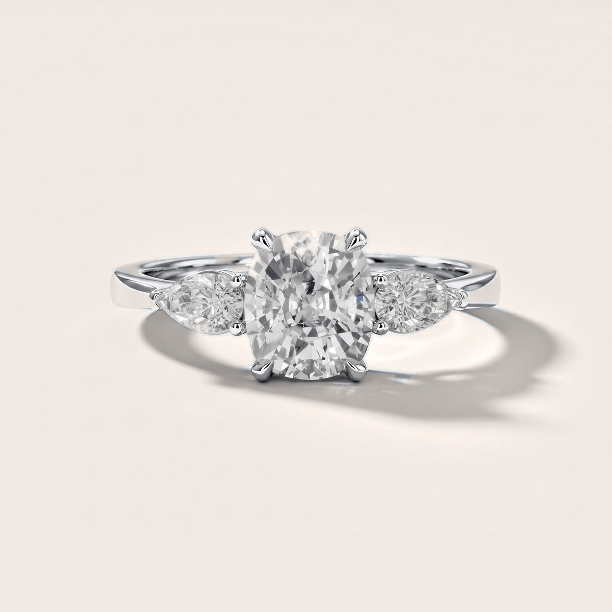 Grace Three Stone Cushion Diamond Engagement Ring in Silver [studio-metal-20261024]