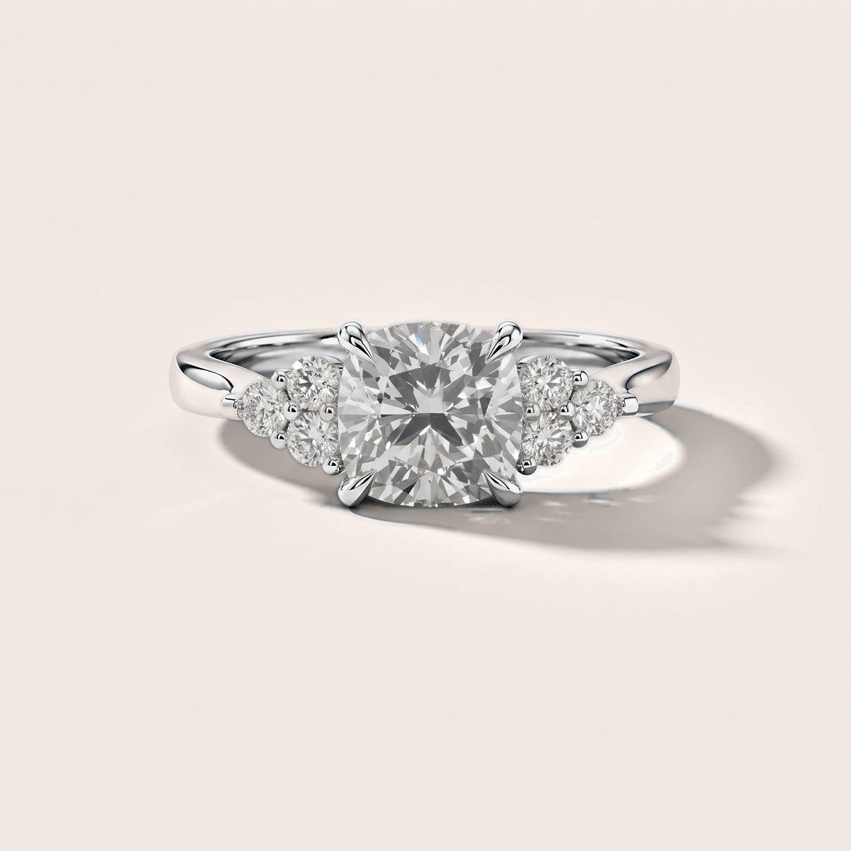 Anya Sidestone Cluster Cushion Diamond Engagement Ring in Platinum [studio-metal-20261024]