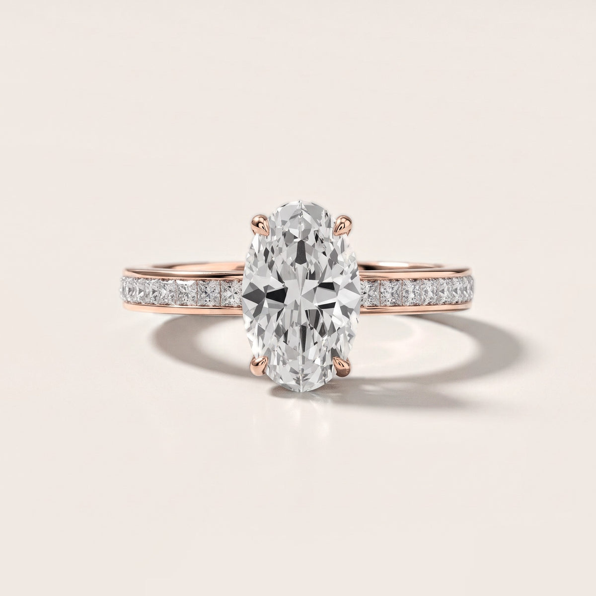 Brielle Channel Set Solitaire Oval Diamond Engagement Ring in Rose Gold [studio-metal-20261024]