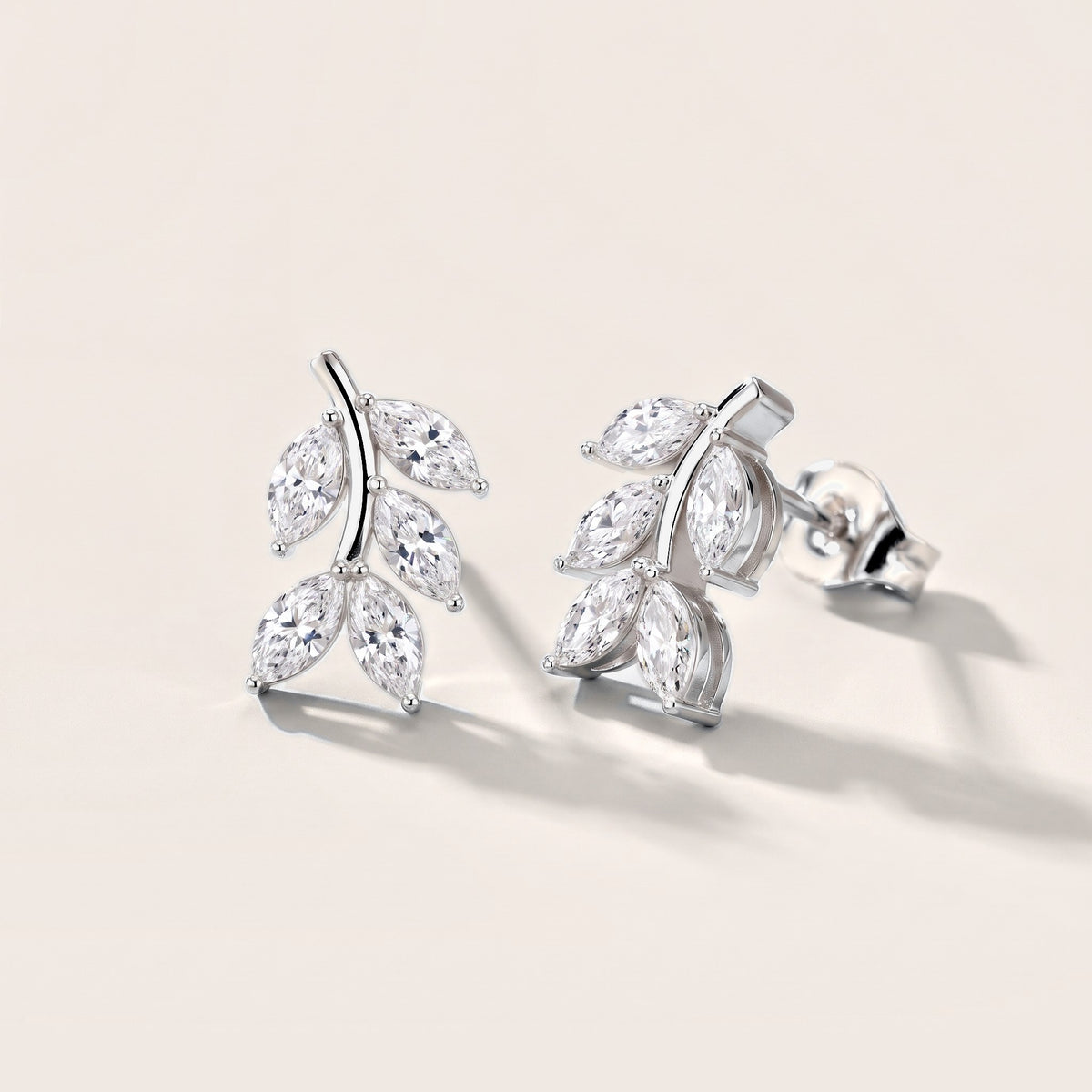 Woodland Sprig Marquise Diamond Earrings in Platinum [studio-metal-20261024]