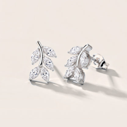 Woodland Sprig Marquise Diamond Earrings in Platinum [studio-metal-20261024]