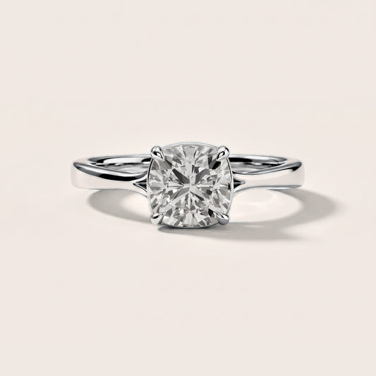 Evangeline Trellis Solitaire Cushion Diamond Engagement Ring in White Gold [studio-metal-20261024]