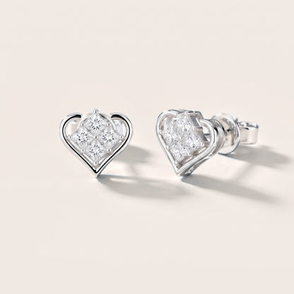 The Juliet Cluster Princess Diamond Earrings in White Gold [studio-metal-20261024]