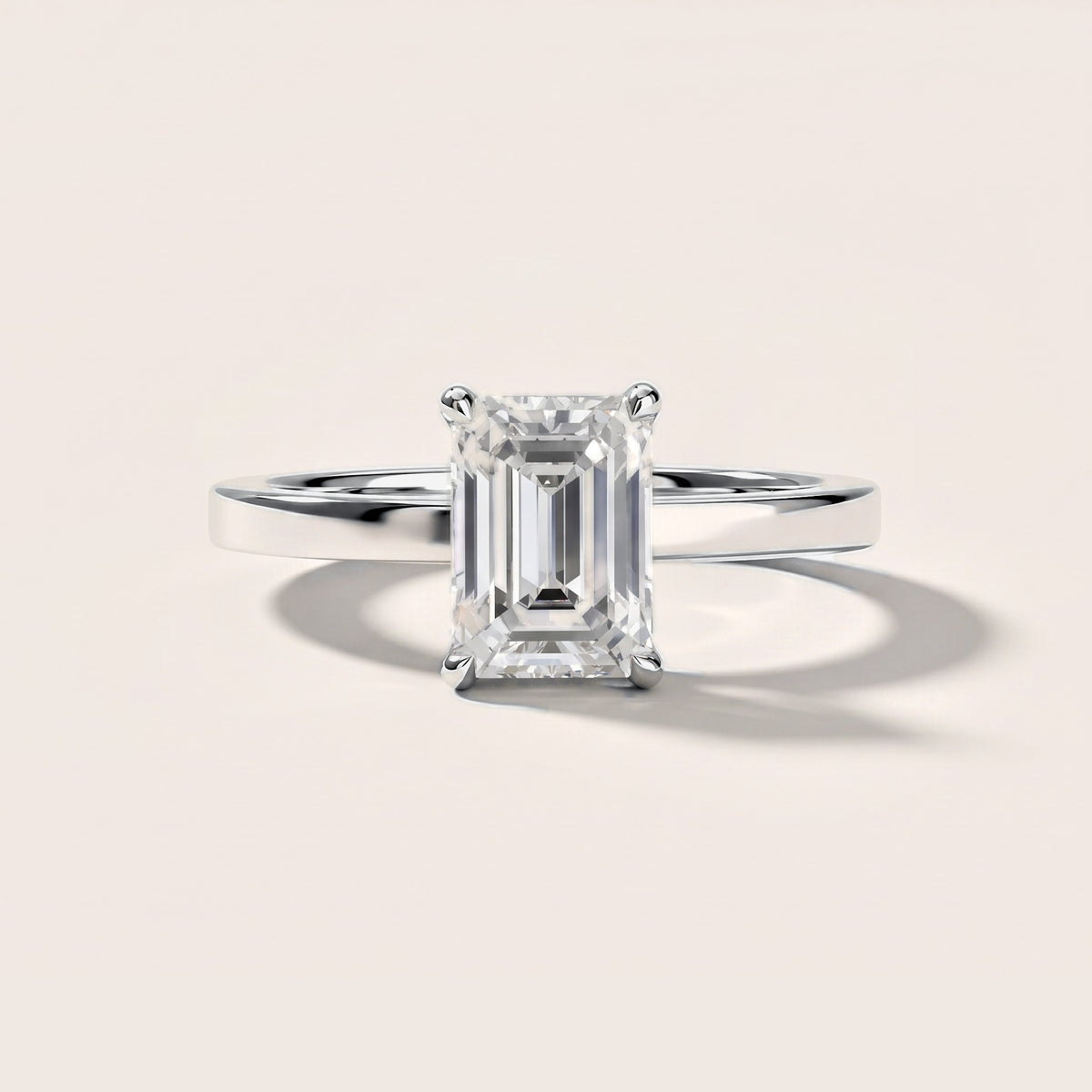 Kaia Solitaire Emerald Diamond Engagement Ring in White Gold [studio-metal-20261024]