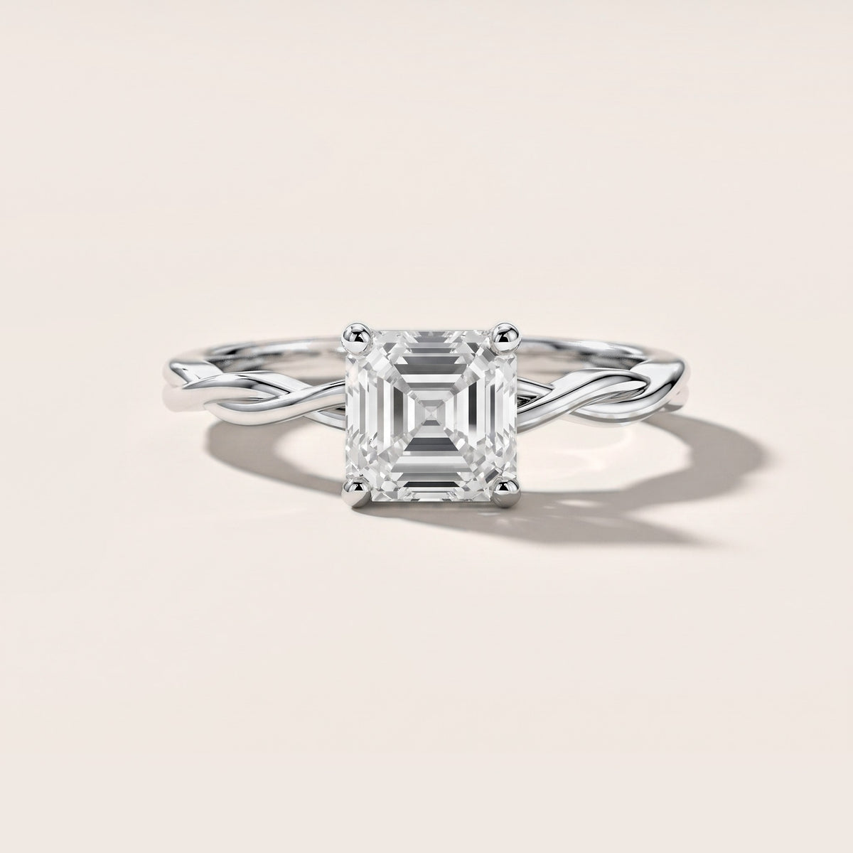 Iris Twist Asscher Diamond Engagement Ring in White Gold [studio-metal-20261024]
