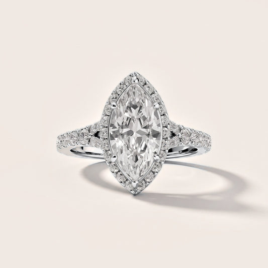 Bella Halo Pavé Marquise Diamond Engagement Ring in Platinum [studio-metal-20261024]