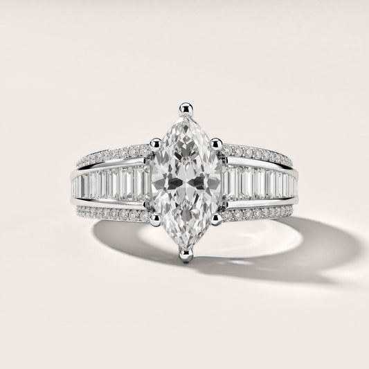 Tara Channel Set Baguette Accent Marquise Diamond Engagement Ring in Platinum [studio-metal-20261024]