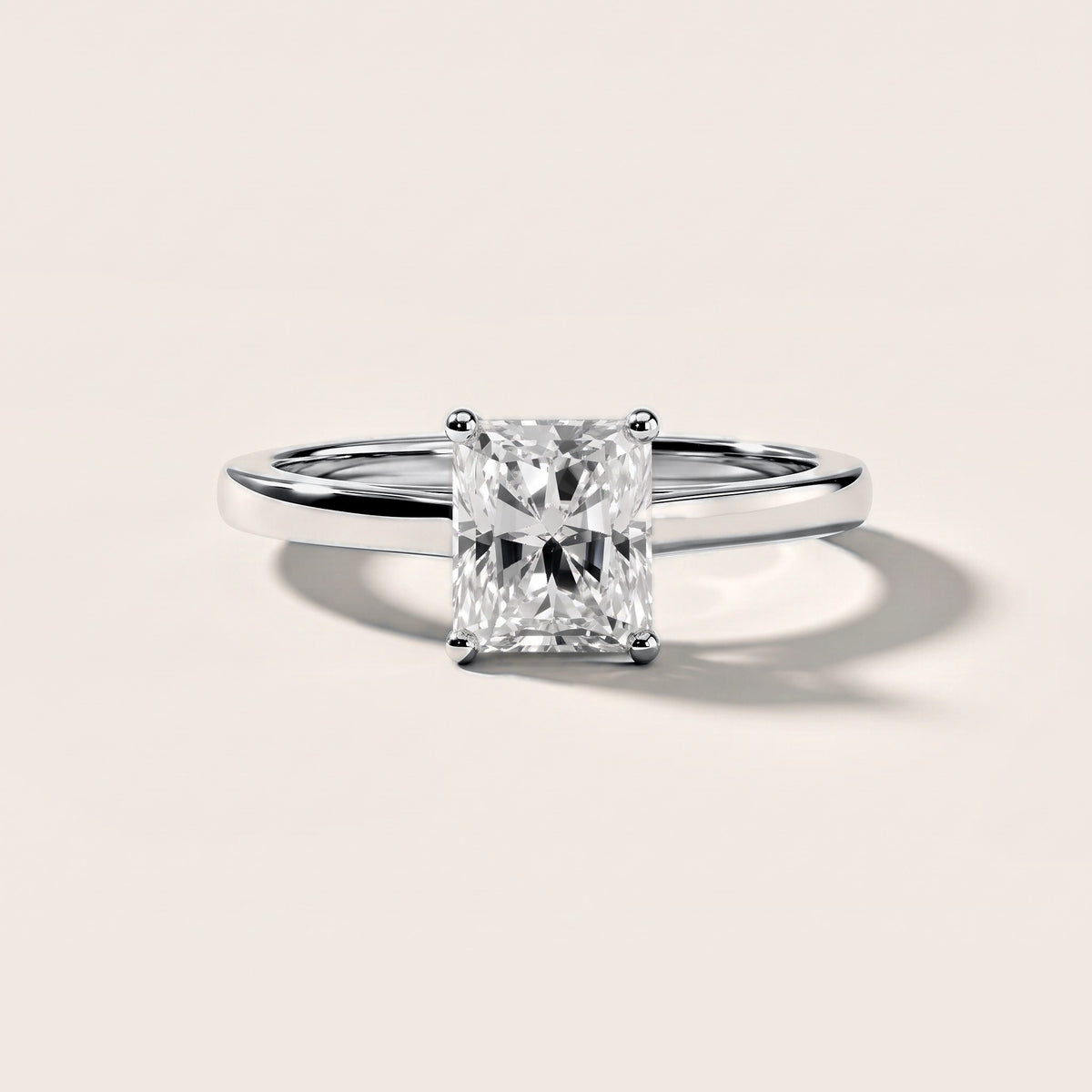 Iris Vintage Radiant Diamond Engagement Ring in Silver [studio-metal-20261024]