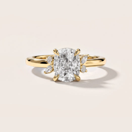 Hattie Leaf Cushion Diamond Engagement Ring in Yellow Gold [studio-metal-20261024]