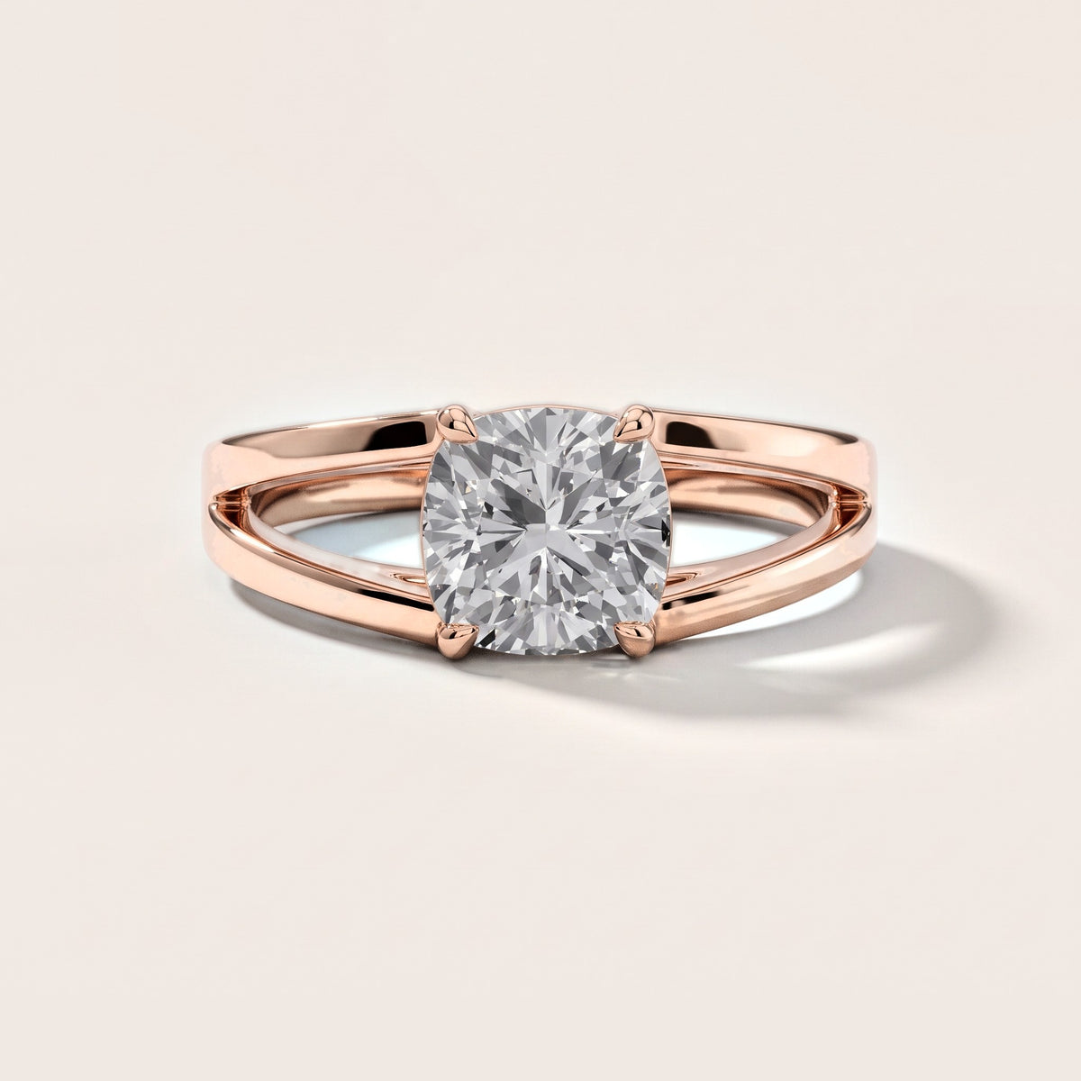 Giselle Solitaire Split Shank Cushion Diamond Engagement Ring in Rose Gold [studio-metal-20261024]