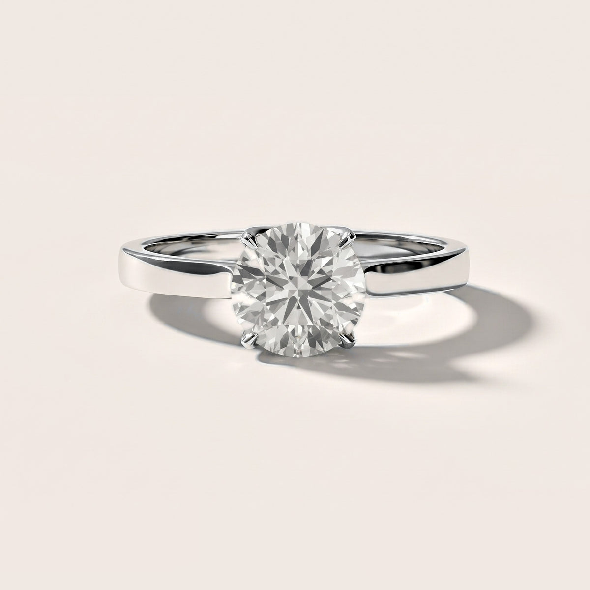 Isabella Bloom Solitaire Round Diamond Engagement Ring in White Gold [studio-metal-20261024]