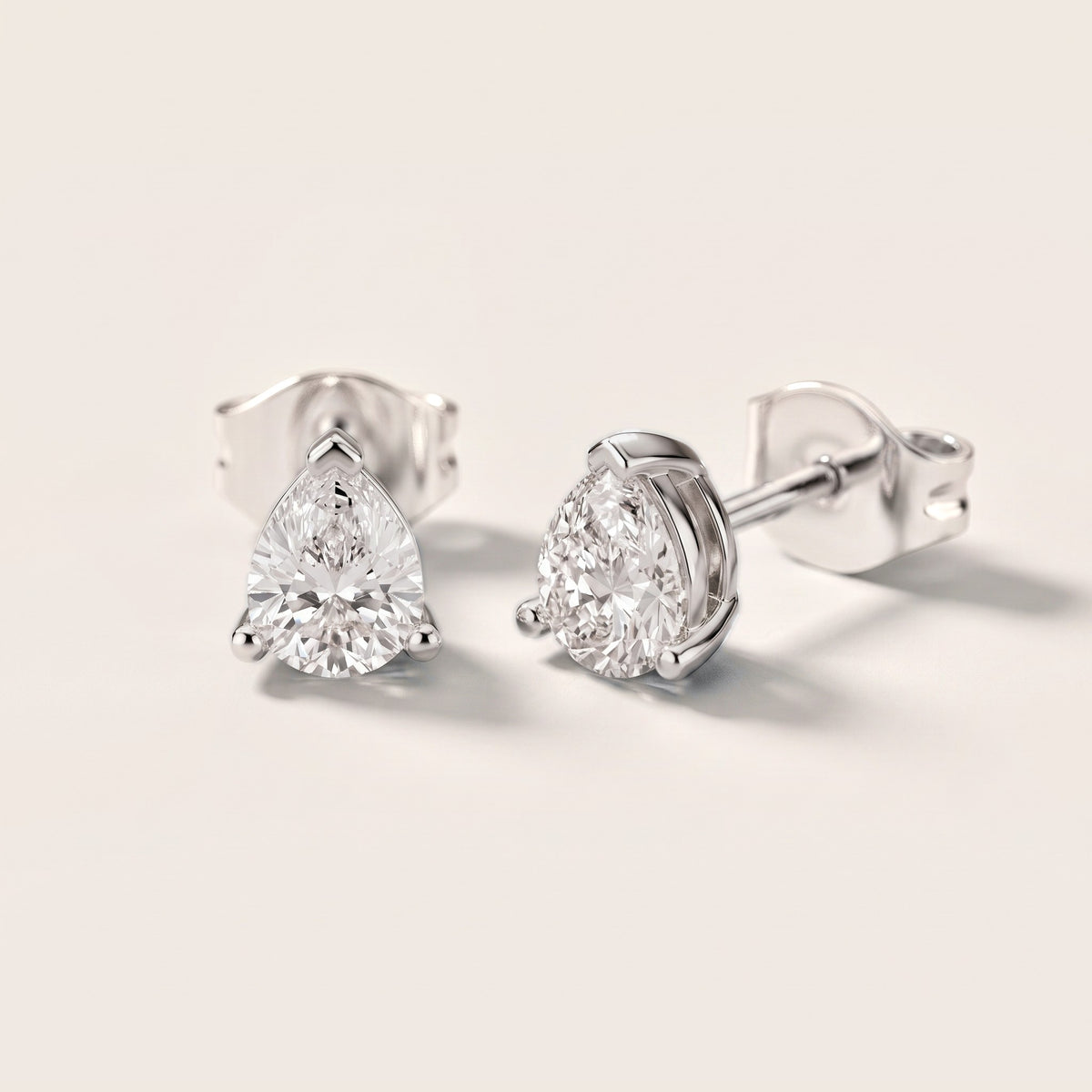 Crystal Drop Pear Diamond Earrings in White Gold [studio-metal-20261024]