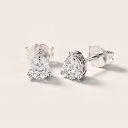 Crystal Drop Pear Diamond Earrings in White Gold [studio-metal-20261024]