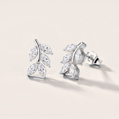 Woodland Sprig Marquise Diamond Earrings in White Gold [studio-metal-20261024]