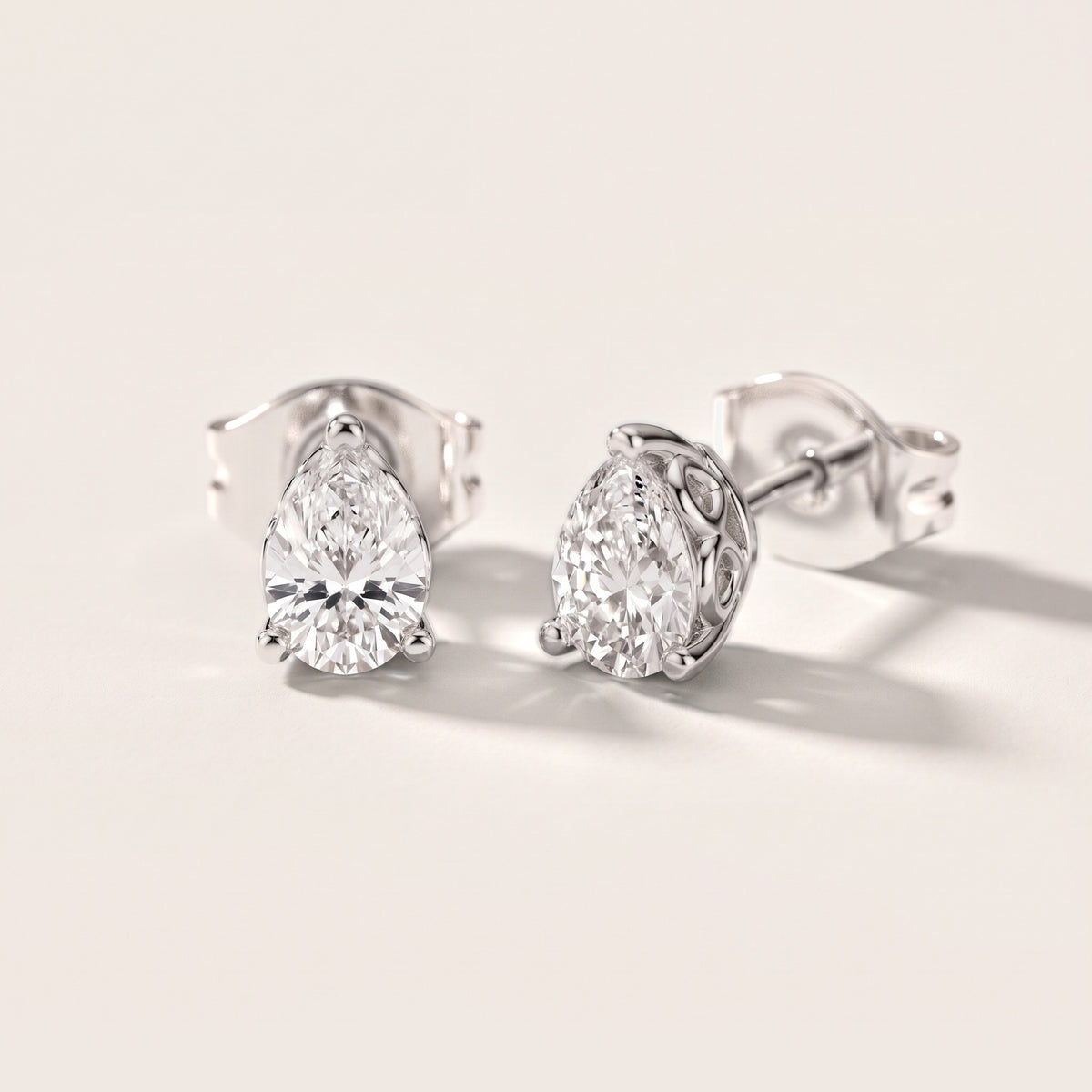 The Elodie Pear Diamond Earrings in Silver [studio-metal-20261024]