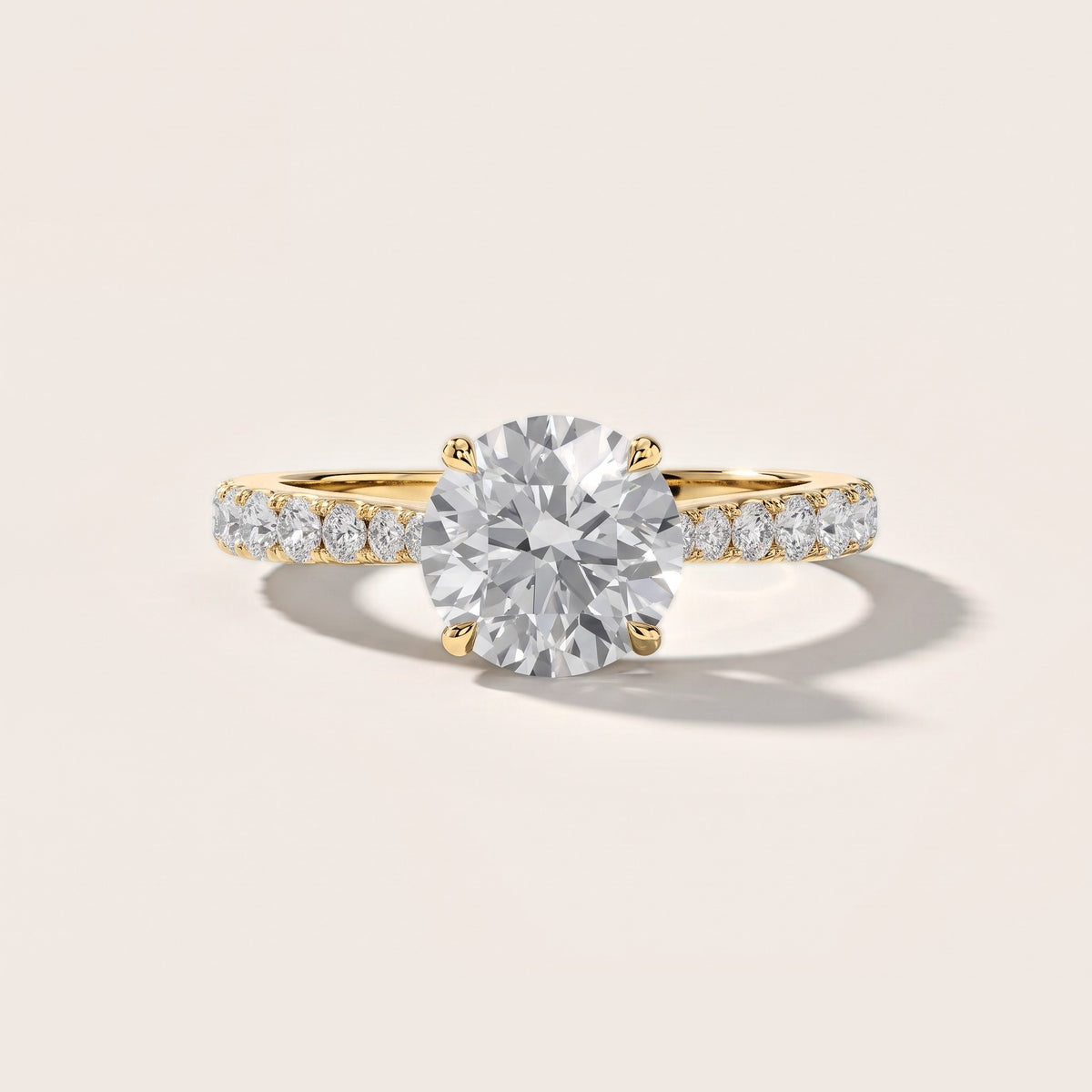Gia Hidden Halo Pavé Round Diamond Engagement Ring in Yellow Gold [studio-metal-20261024]