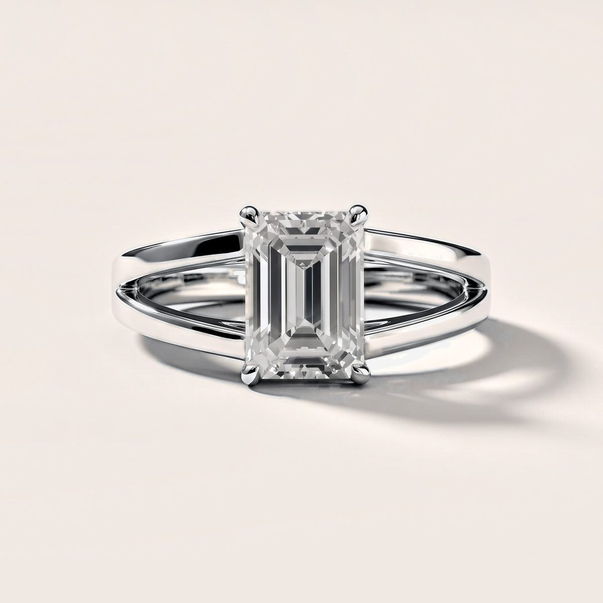 Giselle Solitaire Split Shank Emerald Diamond Engagement Ring in Platinum [studio-metal-20261024]