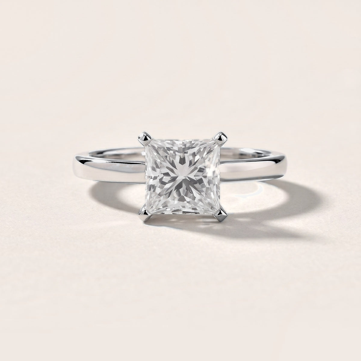 Liana Solitaire Claw Prong Princess Diamond Engagement Ring in Silver [studio-metal-20261024]