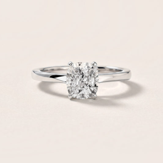 Matilda Cathedral Solitaire Cushion Diamond Engagement Ring in White Gold [studio-metal-20261024]