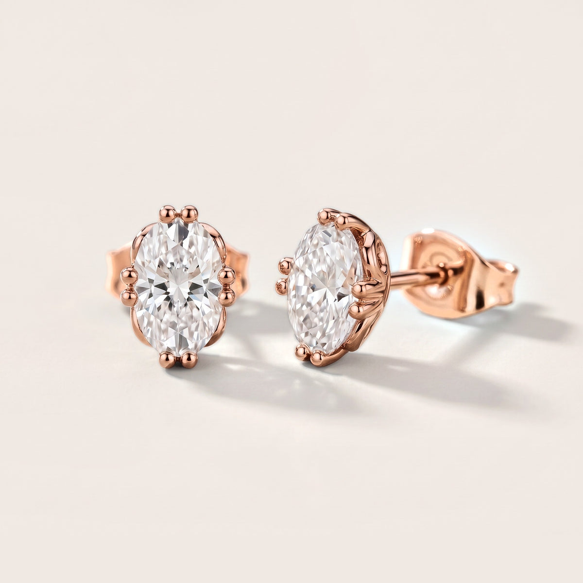 The Aurelia Oval Diamond Earrings in Rose Gold [studio-metal-20261024]