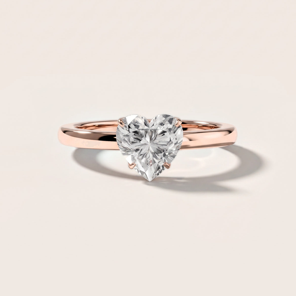 Serena Blossom Solitaire Heart Diamond Engagement Ring in Rose Gold [studio-metal-20261024]