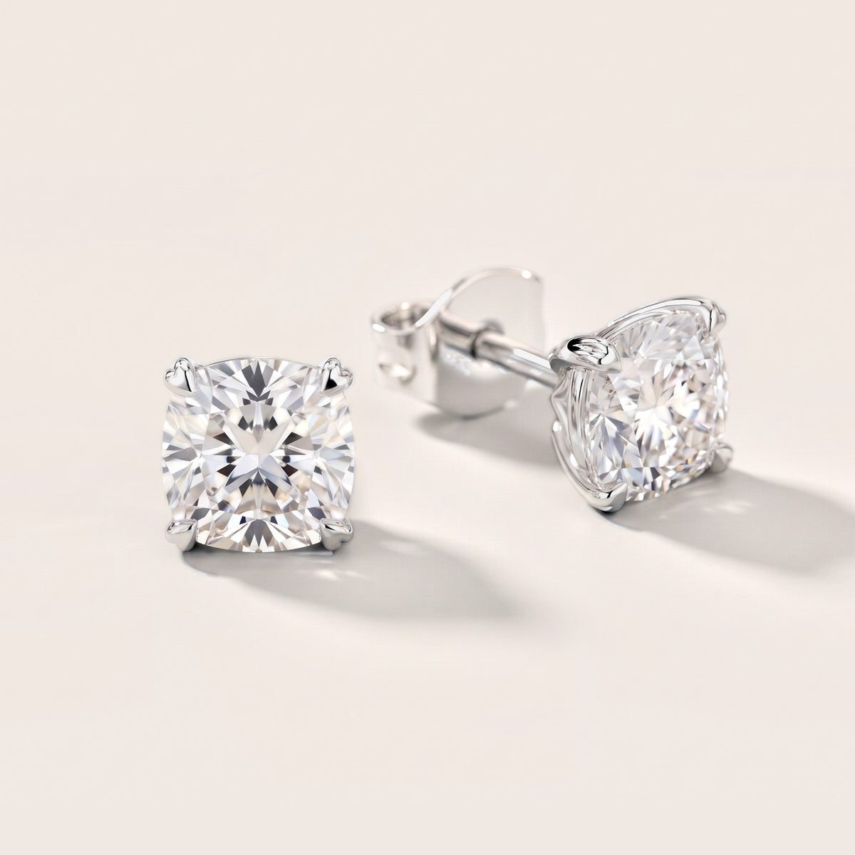 Petite Petal Cushion Diamond Earrings in Platinum [studio-metal-20261024]